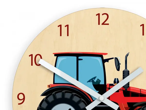 ModernClock Detské nástenné hodiny Ami Traktor 30 cm viacfarebné
