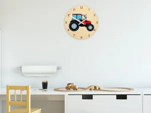 ModernClock Detské nástenné hodiny Ami Traktor 30 cm viacfarebné