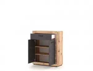 Vivaldi Komoda Luna 89,9 cm dub Matera svetlý/sivá