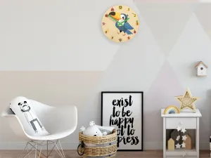 ModernClock Detské nástenné hodiny Ami Tukan 30 cm viacfarebné