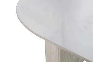 LivinHill Jídelní stůl Modig 180 cm eko kůže ecru/mramor