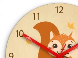 ModernClock Detské nástenné hodiny Ami Veverka 30 cm viacfarebné