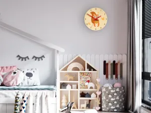ModernClock Detské nástenné hodiny Ami Veverka 30 cm viacfarebné