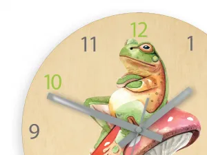 ModernClock Detské nástenné hodiny Ami Žaba 30 cm viacfarebné