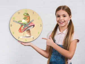 ModernClock Detské nástenné hodiny Ami Žaba 30 cm viacfarebné