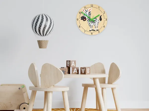 ModernClock Detské nástenné hodiny Ami Zebra 30 cm viacfarebné