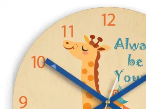 ModernClock Detské nástenné hodiny Ami Žirafa 30 cm viacfarebné