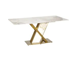 LivinHill Jídelní stůl Modig 180 cm mramor/zlatý