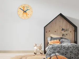 ModernClock Detské nástenné hodiny Ami Žirafa 30 cm viacfarebné