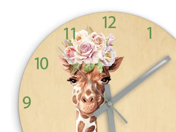 ModernClock Detské nástenné hodiny Ami Žirafa 30 cm viacfarebné II