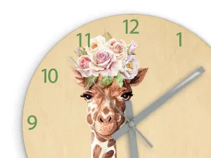 ModernClock Detské nástenné hodiny Ami Žirafa 30 cm viacfarebné II