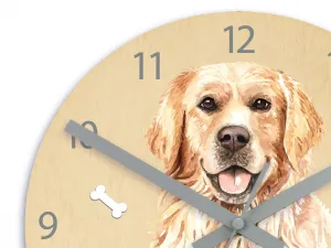 ModernClock Detské nástenné hodiny Ami Zlatý retríver 30 cm viacfarebné
