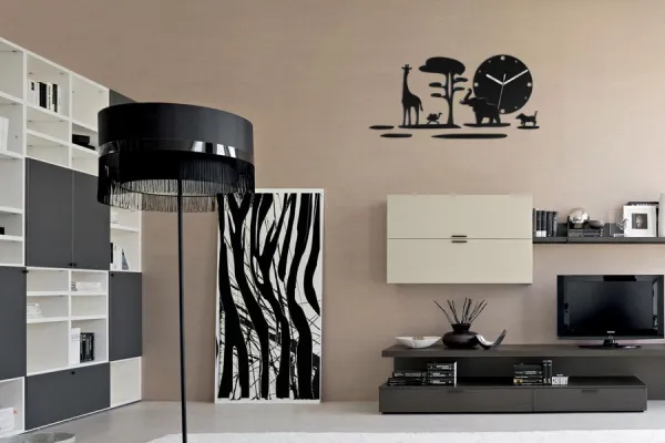 ModernClock Nástenné hodiny Safari 60 cm čierne