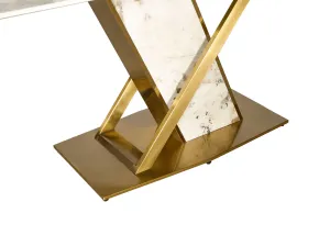 LivinHill Jídelní stůl Modig 180 cm mramor/zlatý