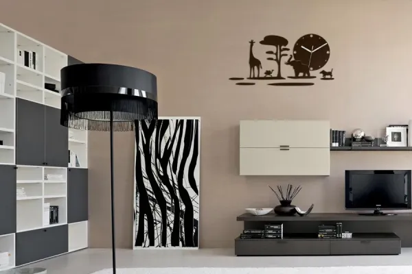 ModernClock Nástenné hodiny Safari 60 cm wenge