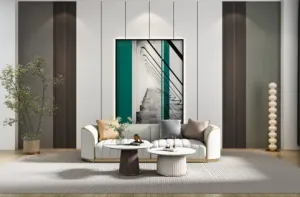 LivinHill Konferenční stolek Modig 60 cm eko kůže ecru/mramor