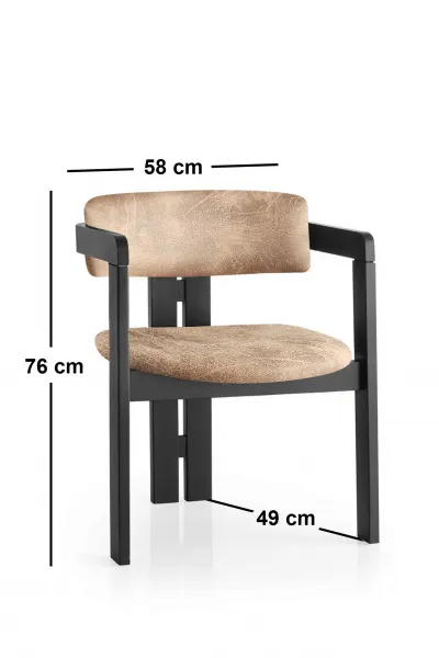 Hanah Home Jedálenská stolička CO z masívu čierna/béžová
