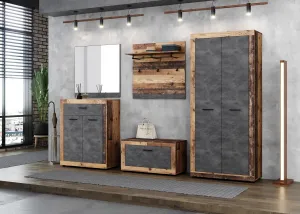 Vivaldi Botník Luna 90 cm dub Matera tmavý/sivý
