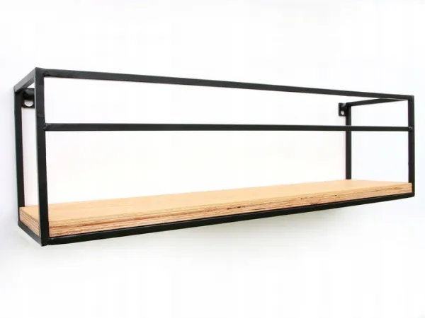 ModernClock Nástenná polica Kisa 60 cm čierna/hnedá