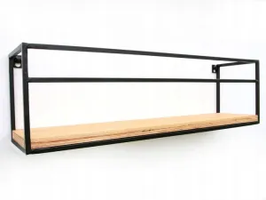 ModernClock Nástenná polica Kisa 60 cm čierna/hnedá