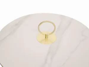 LivinHill Konferenční stolek Modig 60 cm eko kůže ecru/mramor