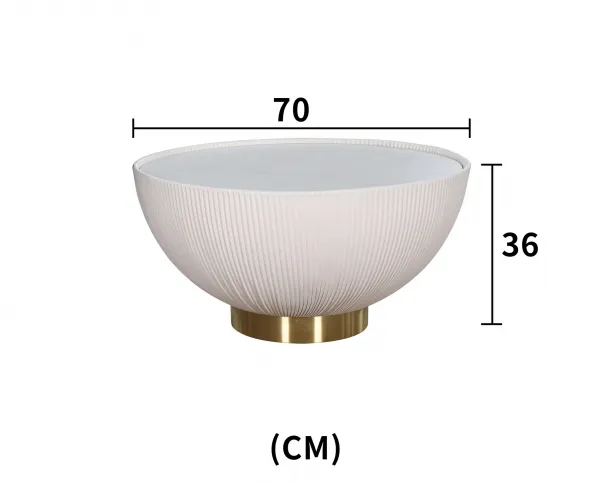 LivinHill Konferenční stolek Modig 70 cm eko kůže zlatý/ecru