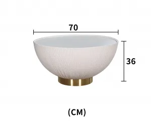 LivinHill Konferenční stolek Modig 70 cm eko kůže zlatý/ecru