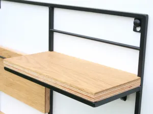 ModernClock Nástenná polica s háčikmi na kľúče Mikos 50 cm čierna/hnedá