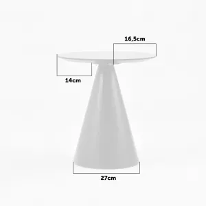 LivinHill Odkládací stolek Florence 40 cm z masivu bílý