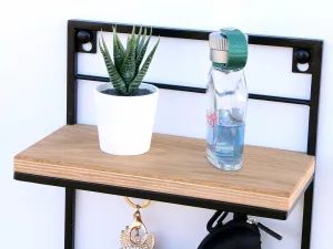 ModernClock Nástenná polička na kľúče Kluze 25 cm čierna/hnedá