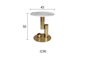 LivinHill Odkládací stolek Modig 45 cm zlatý/mramor