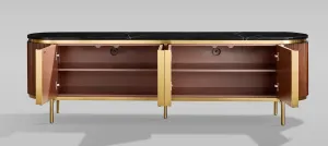 LivinHill TV stolek Stilig 200 cm černý mramor/kaštan