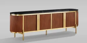 LivinHill TV stolek Stilig 200 cm černý mramor/kaštan