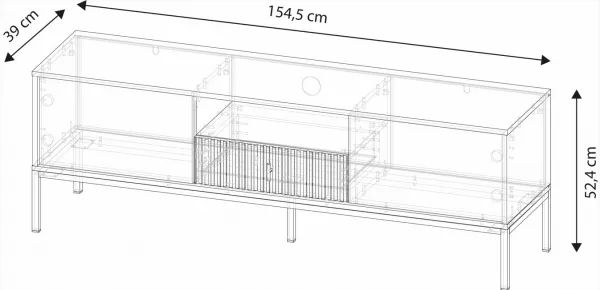 Vivaldi TV stolek Maggiore I 154,5 cm černý