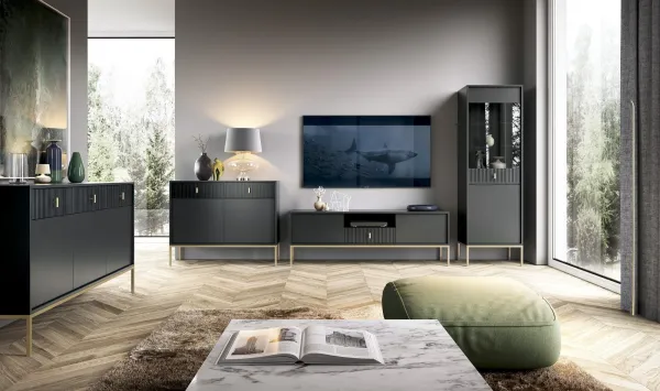 Vivaldi TV stolík Maggiore II 154,5 cm čierny