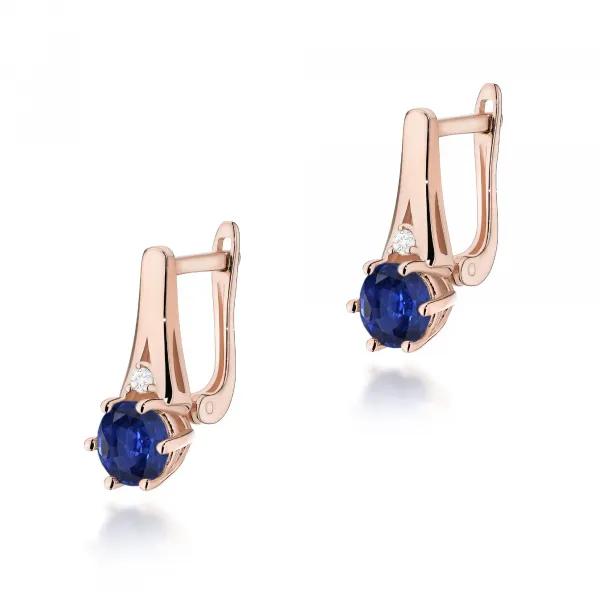 Blink-Blink Zlaté Zafírové náušnice s diamantami3331ZDZaB