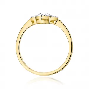 Blink-Blink Zlatý prsteň KVET s diamantami 0.13 ct1687ZDB
