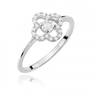 Blink-Blink Zlatý prsteň KVET s diamantami 0.13 ct1687ZDB