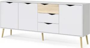 Tvilum Komoda Retros III biela/dub sonoma
