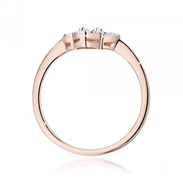 Blink-Blink Prsteň ŠTVORLÍSTOK ružové zlato s diamantami 0.13 ct1687RDB