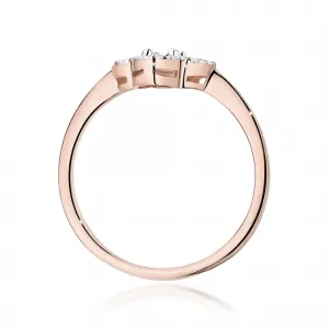 Blink-Blink Prsteň ŠTVORLÍSTOK ružové zlato s diamantami 0.13 ct1687RDB