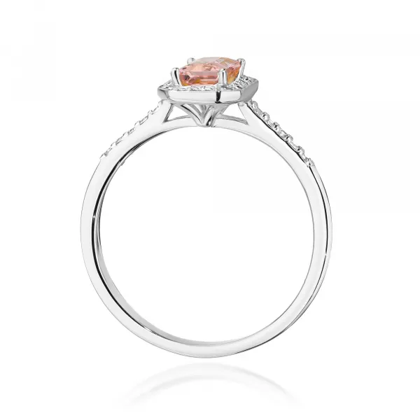 Blink-Blink Zlatý prsteň vykladaný diamantami s Morganitom2328BDMoB