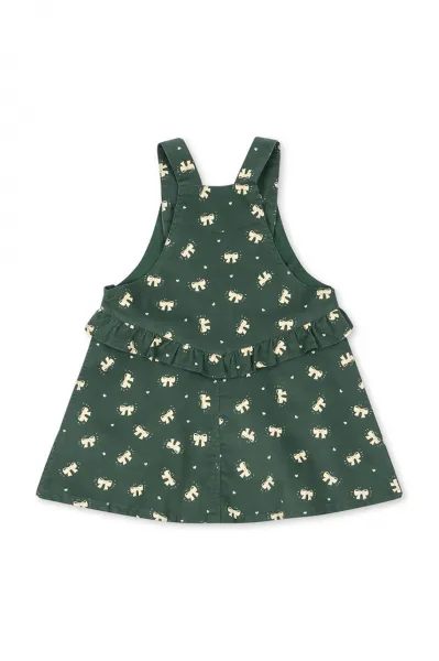 Dievčenské bavlnené šaty Konges Sløjd AVERY FRILL OVERALL DRESS GOTS
