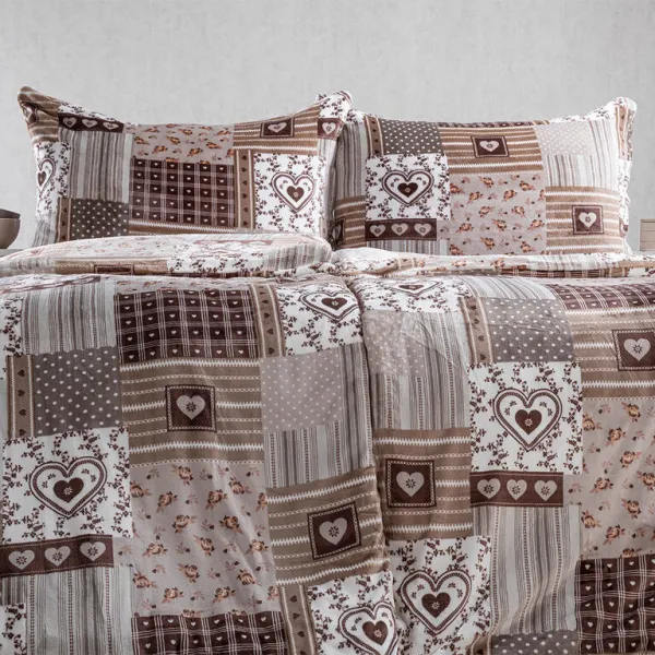Posteľné obliečky z mikroplyšu PATCHWORK béžová