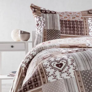 Posteľné obliečky z mikroplyšu PATCHWORK béžová