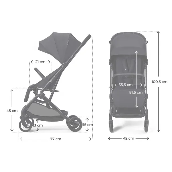 KINDERKRAFT Kočík športový Indy 3 Coal Black