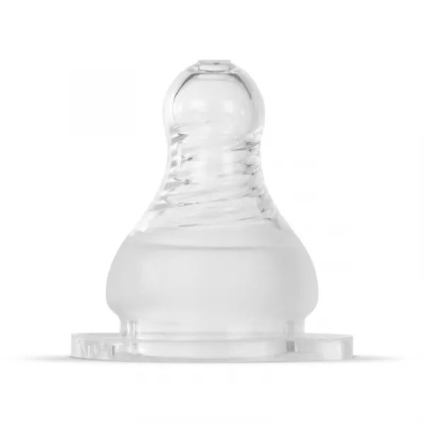 Baboo Liquid Silicone Teat Fast Flow cumlík na fľašu Narrow Neck 6m+ 2 ks