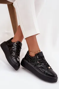Lakovane dámske sneakers na platforme Lee Cooper