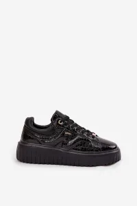 Lakovane dámske sneakers na platforme Lee Cooper