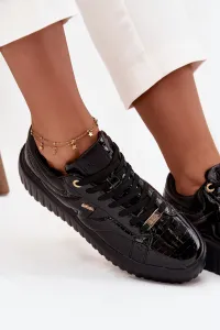 Lakovane dámske sneakers na platforme Lee Cooper